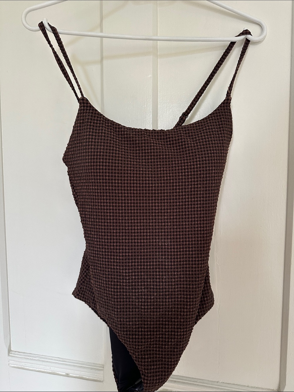 GAP Brown Houndstooth Square Neck bathing suit
